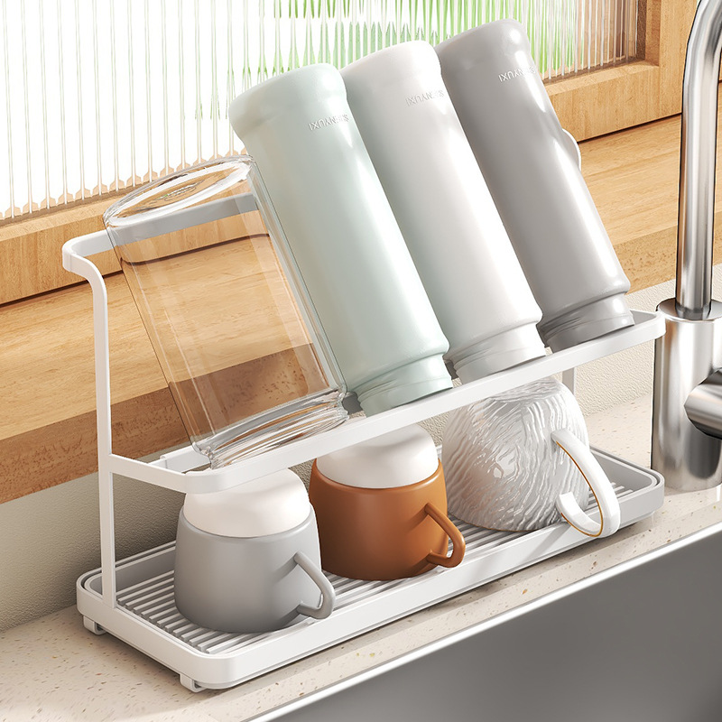 Home cup draining rack for kitchen drinkware