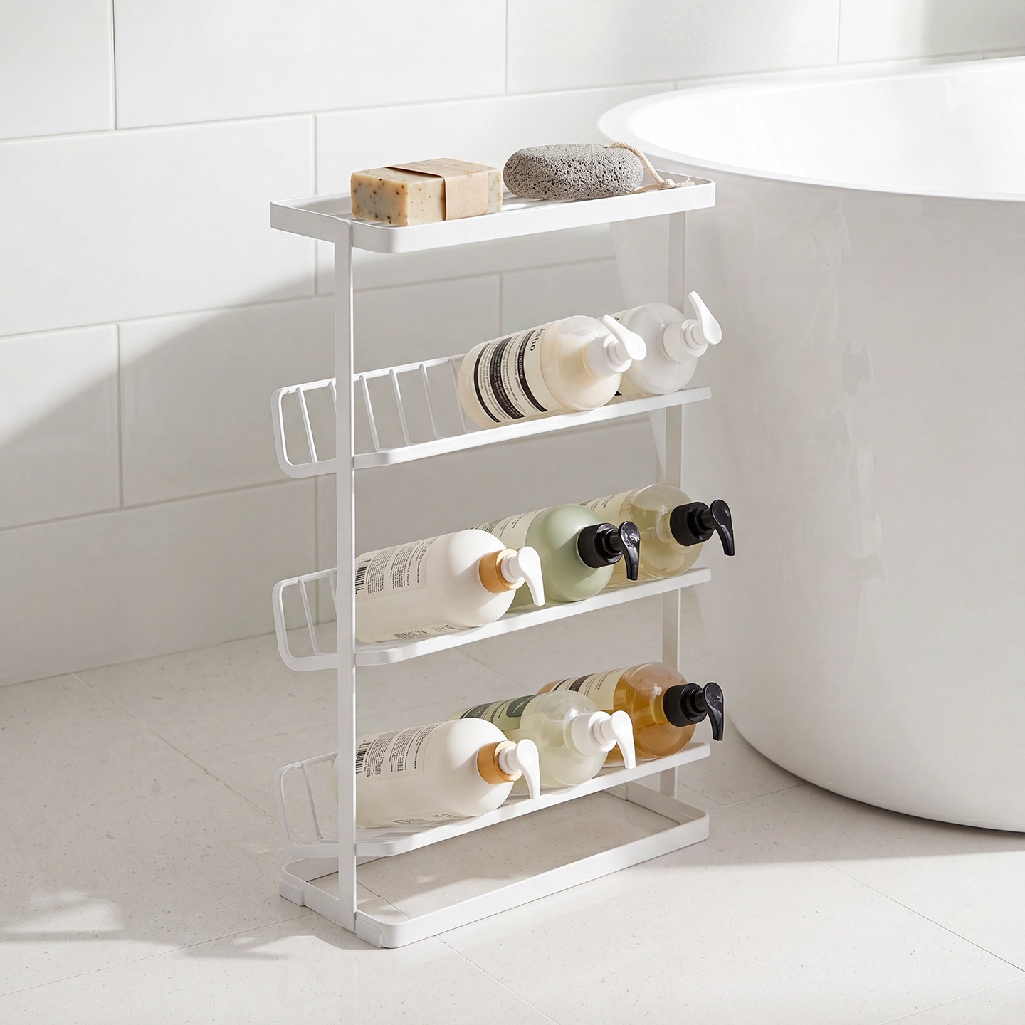 Bathroom storage rack for toiletries organization